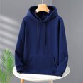 thumbnail image 4 of Men's Plush Lining Hoodie Casual Pullover Hooded Sweatshirt, 4 of 11