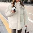 thumbnail image 6 of Lovskoo 2024 Womens Winter Coats Quilted Jacket Zipper Long Sleeve Hooded Cotton Padded Jacket White, 6 of 9