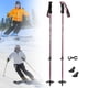 thumbnail image 1 of 2 Piezas Bastón Esquí Telescópico Ajustable Aluminio Seguro Empuñadura Ergonómica con Cierre Externo Apropiado para Niños Adultos Viaje de Invierno Pa Rosa, 1 of 8