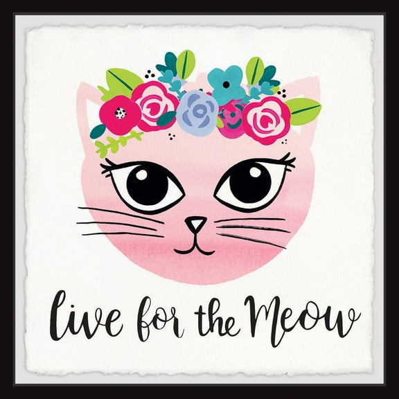 Marmont Hill Live for the Meow by Molly Rosner Framed Wall Art