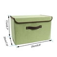 thumbnail image 2 of Storage Boxes, [3-Pack] Large Linen Fabric Foldable Storage Cubes Bin Box Containers Storage Bins with Lid and Handles for Nursery, Closet, Bedroom, Home - Blue, 2 of 8