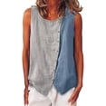thumbnail image 2 of Favoffer Women's Boho Tops Scoop Neck Racerback Sleeveless Front Button Relax Summer Outing Leisure Outfit Solid Bohemian Vests, 2 of 8