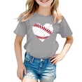 thumbnail image 3 of Yiyuu Tween Girls Casual Short Sleeve T Shirt Baseball Graphic Tee for Kids, Sizes 3-13, 3 of 3