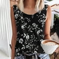 thumbnail image 2 of Women's Tank Tops Summer Casual Crew Neck Floral Print Sleeveless Plus Size Shirts Loose Tunic Tops S-5xl (2XL, Multicolor 6), 2 of 4