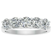 1/2 Carat TW Diamond Five Stone Women's Wedding Band in 10k White Gold