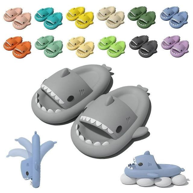 Cute Cloud Cartoon Shark Slides Non-slip Eva Sandals For Women And Kids Outdoor