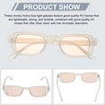 thumbnail image 4 of Uxcell Lunettes de Soleil UV400 Rétro Carrées Protection UV400 pour Femmes, Gris (Lentille Marron), 4 of 6