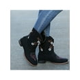 thumbnail image 4 of GENILU Womens Fashion Retro Cowgirl Boot Wide-Calf Walking Floral Vintage Shoes Black 8, 4 of 4