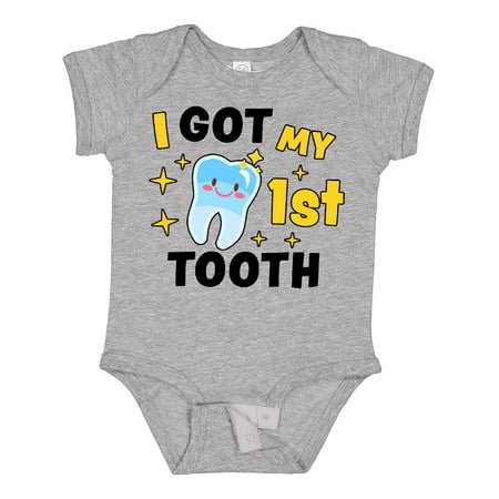 

Inktastic I Got My 1st Tooth with Cute Tooth Baby Gift Baby Boy or Baby Girl Bodysuit