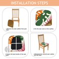 thumbnail image 4 of Tropical Palm Leaves in Hawaii Seat Covers for Dining Room Chairs Set Of 6,Stretch Printed Washable Chair Seat Cover with Elastic Ties and Button,Removable Waterproof Couch Cushion Covers, 4 of 6