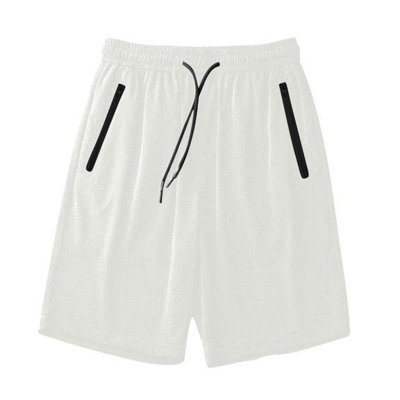 Men's Quick Dry Running Shorts with Zipper Pockets Casual Summer Lightweight Athletic Workout Short Pants Elastic Waist Drawstring Big & Tall