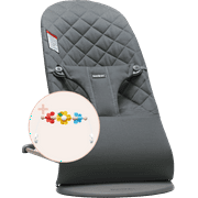 BabyBjorn Bouncer Bliss, Anthracite Cotton Flying Friends Bundle