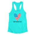 thumbnail image 3 of Fourth Of July Flag Heart Racerback Tank Women -Image by Shutterstock, Female x-Small, 3 of 4