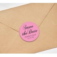 thumbnail image 3 of Darling Souvenir Round 45 Pcs Calligraphy Save The Date Stickers Personalized Bride Groom Names And Date Envelope Seals - Light Pink, 3 of 4