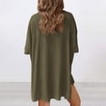 thumbnail image 4 of NMMUED Lounge Sets for Women Casual Oversized Short Sleeve Tops Biker Shorts Soft Comfy Pajama Sets 2 Piece Outfits Army Green XXL, 4 of 9