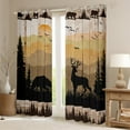 thumbnail image 2 of YST Bear Deer Window Curtains 52x63 inch,Rustic Elk Moose Mountain,Curtains & Drapes for Teens Adults,Wood Plank Decorative Blackout Curtains,Hunting Animals Pine Curtains for Living Room, 2 of 6