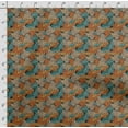 thumbnail image 4 of Soimoi Leaves Print,Cotton Cambric, Quilting Fabric Sold by The Yard 42 Inch Wide, Medium Weight Cotton Fabric, SewingSupplies,Green & Orange, 4 of 5
