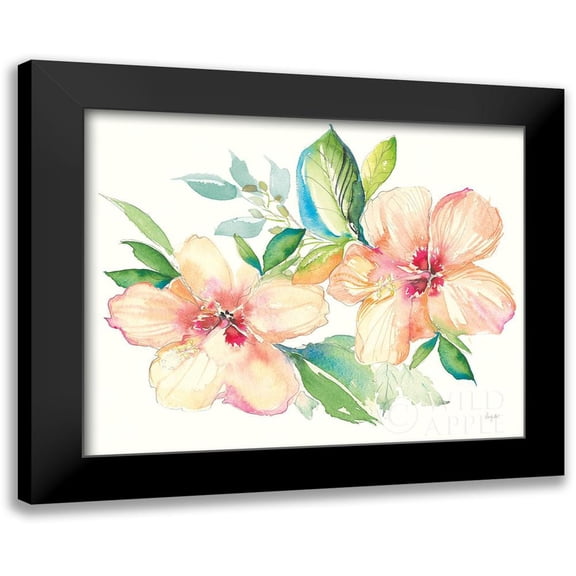Rice, Kristy 14x12 Black Modern Framed Museum Art Print Titled - Pastel Garden Hibiscus