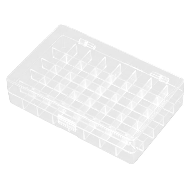 Caja organizadora transparente: contenedor de almacenamiento multiusos de acrílico transparente con 40 rejillas para esponjas de dedo, suministros para manualidades, joyas, cuentas y piezas pequeñas.