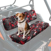 FKELYI Camo Splatter Red Print UTV Seat Cover Waterproof Powersports Seats Covers Anti-Dust Mule Bench Seat Cover Compatible with Mule SX 2017-2023 Interior Decor
