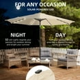 thumbnail image 6 of Autlaycil 10 ft Solar Patio Umbrellas with 32 Lights for Market Outdoor Pool, Steel Tilt Crank-Khaki, 6 of 7