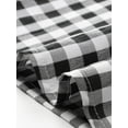 thumbnail image 5 of DARING DIVA Women's Plus Gingham Sweetheart V Neck Puff Short Sleeve Blouse 1X Black White, 5 of 6