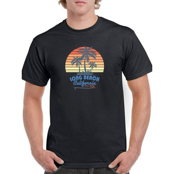 California Surfer Sunset T-Shirt Men -Image by Shutterstock, Male Large