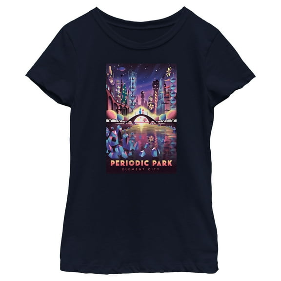 Girl's Elemental Periodic Park Poster  Graphic Tee Navy Blue X Large