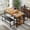 Multiple-Storage Shelves Brown, variant on LinkRomat 3-Piece Dining Table Set for 4, Kitchen Table Set with 2 Benches & Storage, Space Saving Industrial Design, Black