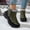 Green, variant on Women Quilted Slip On Ankle Snow Boots Furry Cuff Plush Lined Thick Rugged Sole Non Slip Warm Winter Booties Black 9