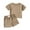 Brown, variant on Cethrio Kids Boys Cotton Outfit Sets, Summer Solid Color Short Sleeve T-shirts and Shorts Khaki Size 0-1 Months