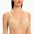 thumbnail image 5 of MELENECA Women's Full Coverage No Padding Plus Size Minimizer Underwire Bra Beige 44E, 5 of 5