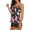 Pink, variant on Babysbule Ladies Polyester V-neck Strap Sleeveless Bow Tie Print Beach Two-Piece Swimsuits And Shorts Takini Sets For Women