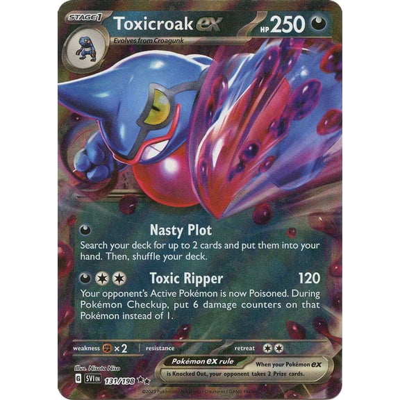 Pokemon Scarlet & Violet Base Set Double Rare Toxicroak ex #131/198