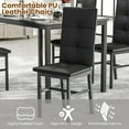 thumbnail image 6 of LinkRomat Dining Table Set for 4, Modern Faux Marble Tabletop and 4 PU Leather Upholstered Chairs, Kitchen Table and Chairs for Dining Room Breakfast Nook, Black, 6 of 7