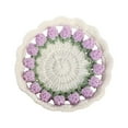 thumbnail image 1 of Posavasos de ganchillo con forma de manta de flores, listo para usar, artesanía creativa DIY Violeta, 1 of 9
