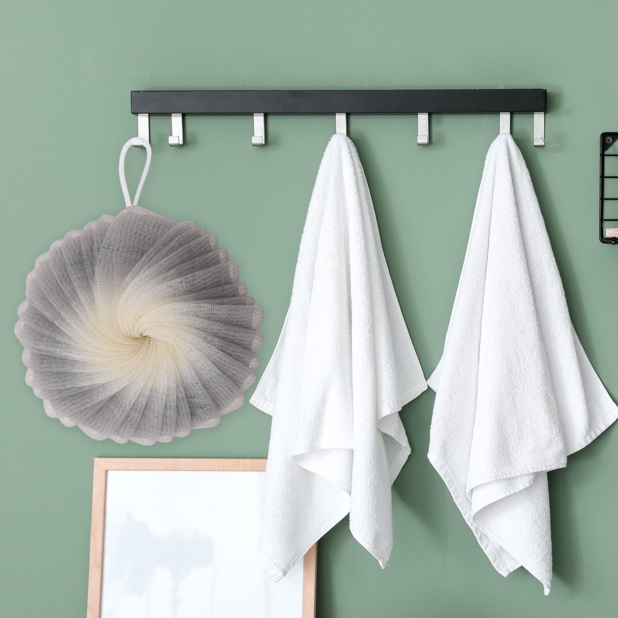 Unique Bargains 1pc Flower Bath Shower Loofah Sponge Coffee Color