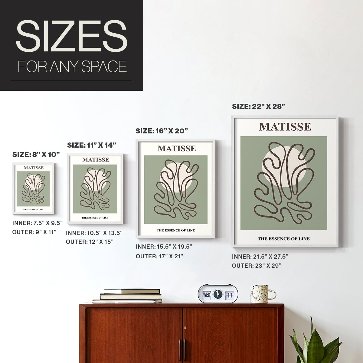 Matisse CXIII Framed Print in White Solid Wood 11 x 14 Framed Print
