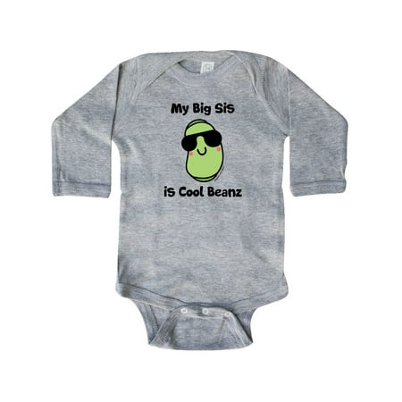 

Inktastic Cool Beans Big Sis Gift Baby Boy or Baby Girl Long Sleeve Bodysuit
