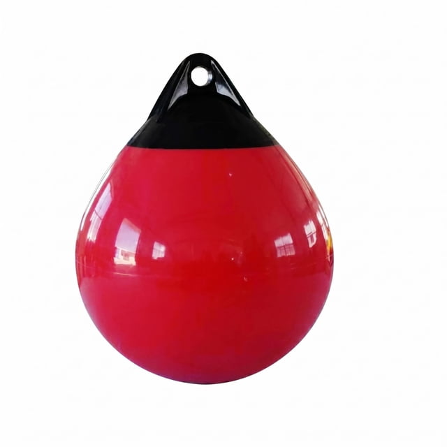 kowaku Bouée Anti-Collision en PVC, Garde de Bateau en Polyuréthane, Marqueur de Voie Navigable pour Suspension Verticale, Rouge, 50x55cm 4MM