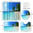 thumbnail image 4 of 4 Pcs Beach Island Shower Curtain Sets with Rugs for Bathroom Decor,Palm Tree Bathroom Shower Curtain Sets,Sand Sea Ocean Bathroom Sets with Shower Curtain and Rugs, 4 of 7