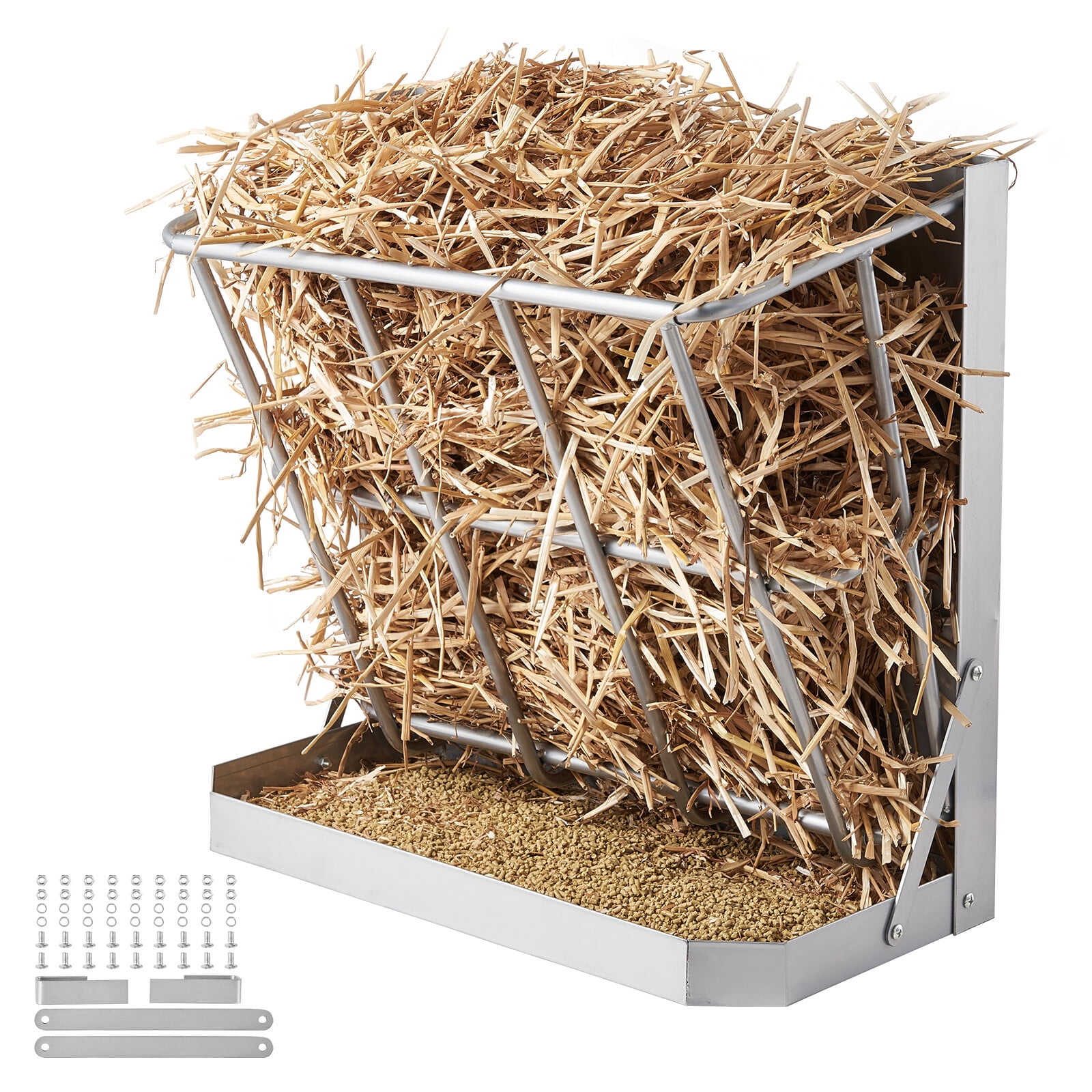 Heavy Duty Steel Hay Rack Wall-Mount Hay Feeder For Horses & Goats – 24 ...