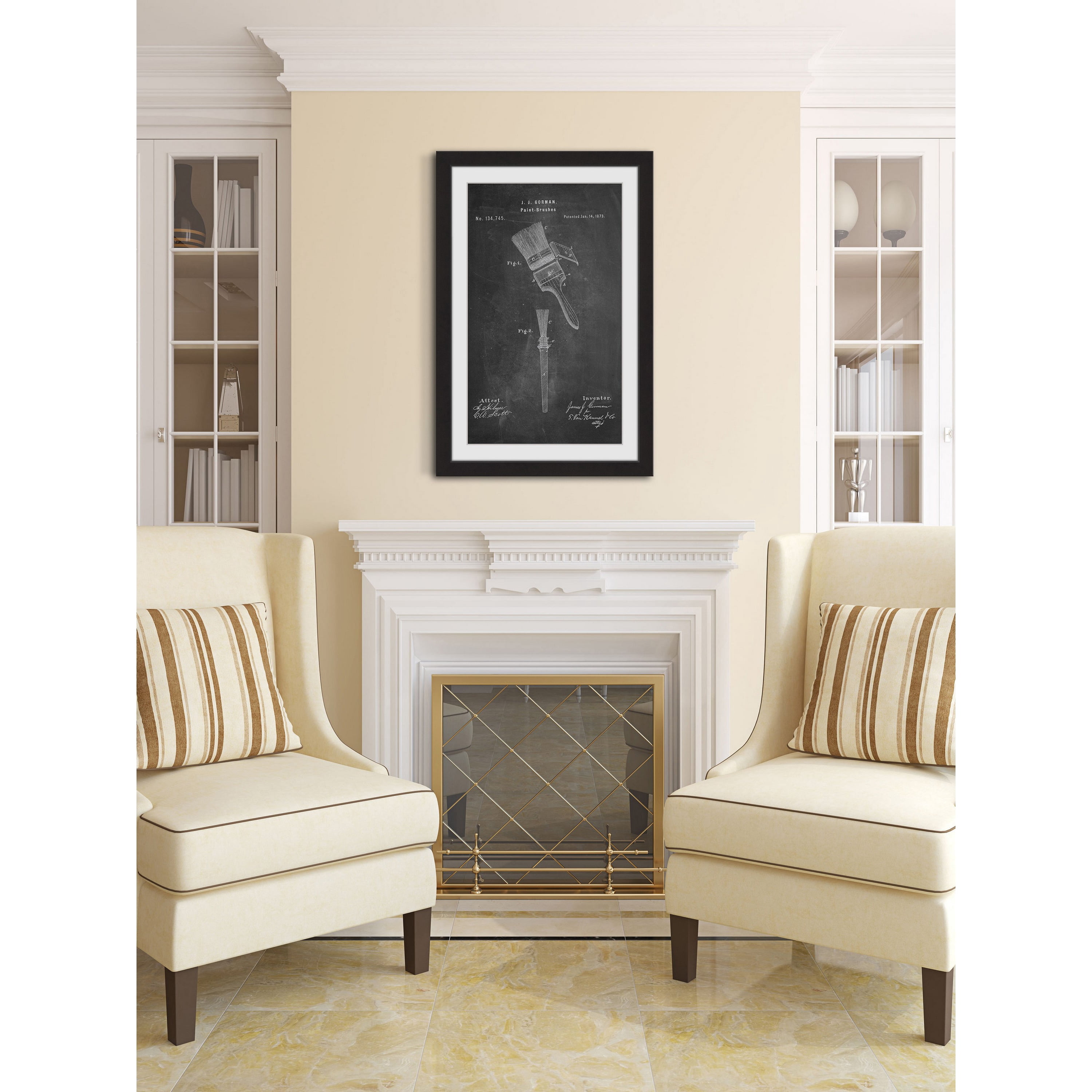 "Paint Brush 1873 Chalk" Framed Painting Print
