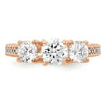 thumbnail image 4 of Solid 10k Tiara Collection Rose Gold Polished CZ Cubic Zirconia Ring - Size 9, 4 of 5