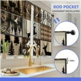 thumbnail image 3 of 2 Pcs Christmas Tree Kitchen Curtains Xmas Decor Window Curtain Winter Red Pattern Cafe Small Short Tier Window Curtains for Living Dining Room Decor, 28"x40", 3 of 5