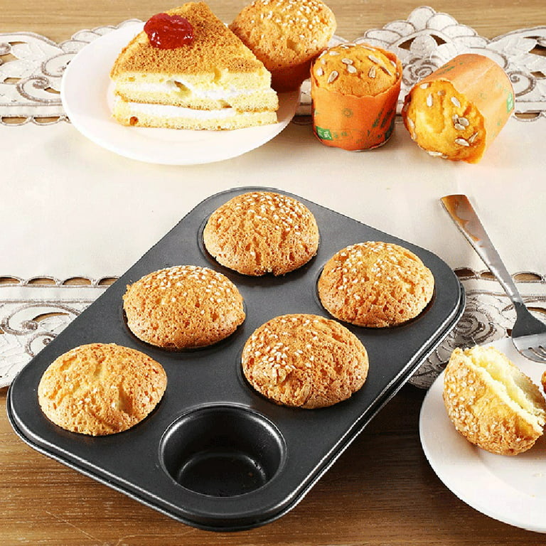 Stainless Muffin Pan Silicone Cupcake Baking Pan 6 Cup Non-Stick Muffin Tray  Mold 