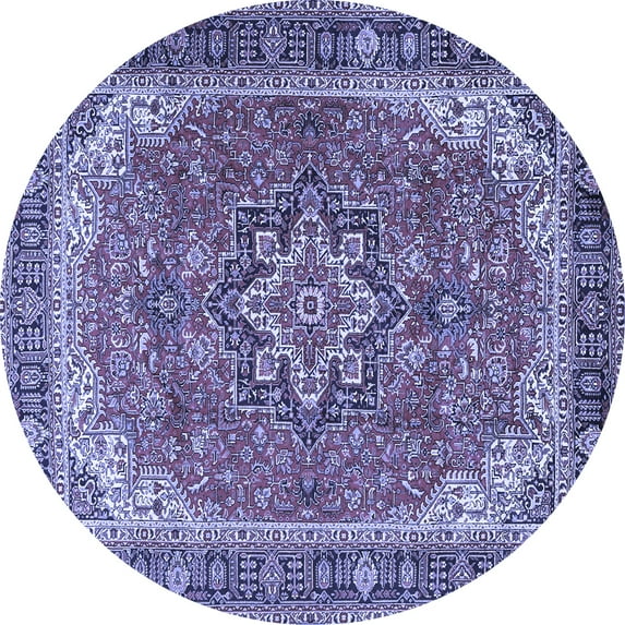 Ahgly Company Indoor Round Persian Blue Traditional Area Rugs, 3' Round