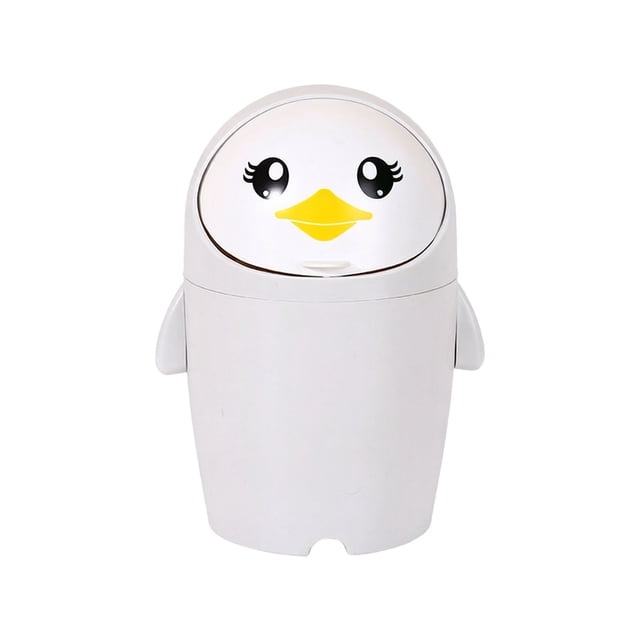 SIfdSeng My Items Penguin Can Compact Kitchen Waste Small Desktop Garbage Container Portable Rubbish Holder Home Organization