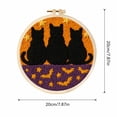 thumbnail image 3 of Punch Needle Embroidery Kit Featuring Black Cat Halloween Design, Spooky Craft Supplies for Beginners, Cute Fall Home Decor Gifts 1 Set, 3 of 4