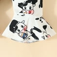 thumbnail image 5 of Girls Outfit Long Sleeve Printed Romper Bodysuit Cartoon Dairy Cow Prints Bell Bottoms Headband Outfits Girls Clothes Set RD2 12 Months-18 Months, 5 of 5